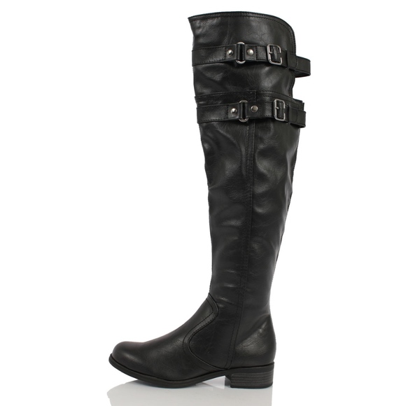 Shoes - Size 5.5 Black Faux Leather Over the Knee Boot